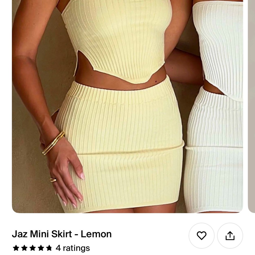 Babyboo Jaz Mini Skirt and top Lemon